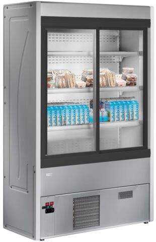 Wandkühlregal Aurin 2 100 mit Schiebetüren 0,58 kW, 1000 mm-Gefüllt