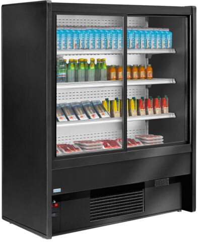 Wandkühlregal Dilara 100 mit Schiebetüren selbstschließend-Gefüllt