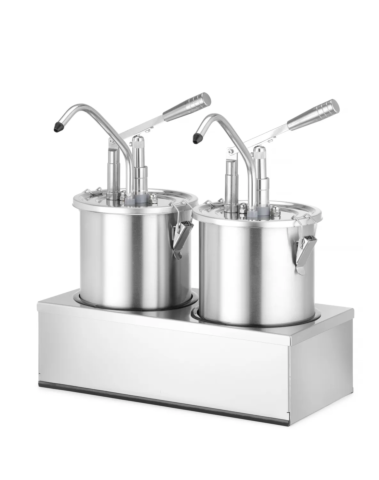 2 Soßenbehälter mit Spender 2x 4,5 L Edelstahl