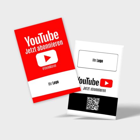 Youtube Follow-Karte YOU10 mit QR-Code & Logo