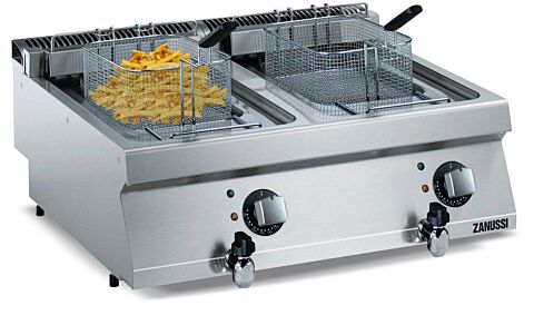 ZANUSSI Elektro Fritteuse EF7 2x12 L ,400V , 800x700x250 mm