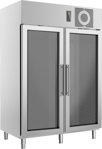 FRIULINOX Edelstahl Glastürkühlschrank KU 1421 G, 1320L