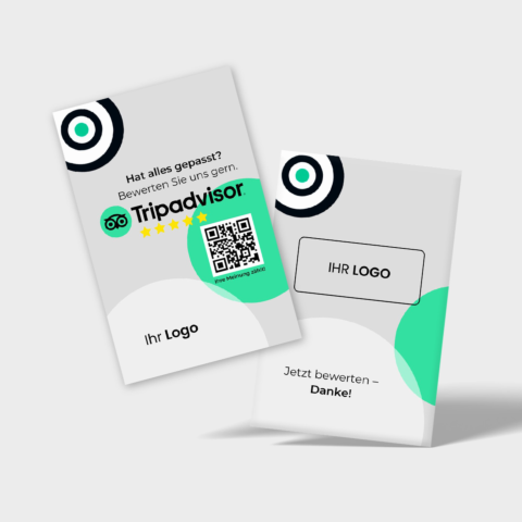 Tripadvisor Bewertungskarte Soft mit QR-Code & Logo
