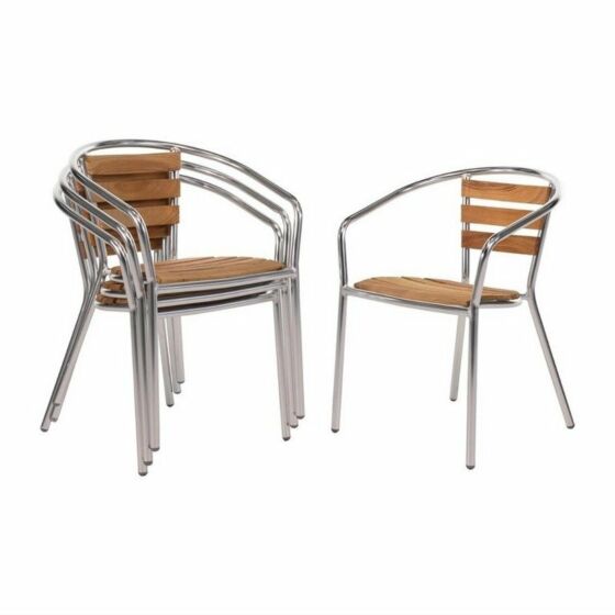 Bistrostuhl Alu mit Armlehne KRISTA stapelbar
