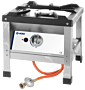 Mobiler Gas Hockerkocher Edelstahl 425 mm 6 kW, Tischgerät